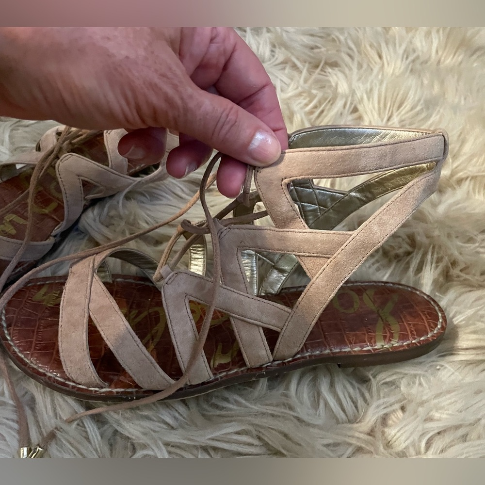 Sam Edelman Tan Leather Lace-up Gemma Sandals - Picture 3 of 9